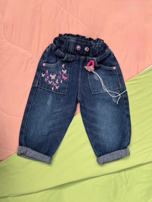 Jogger Bebé Mariposas Mezclilla Obscura - TI12 - CTI12
