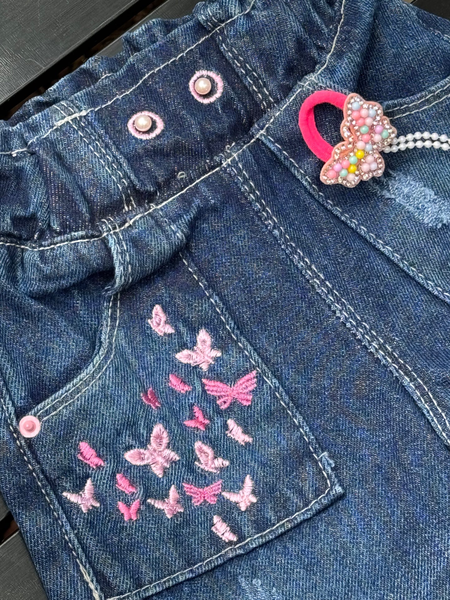 Jogger Bebé Mariposas Mezclilla Obscura - TI12 - CTI12
