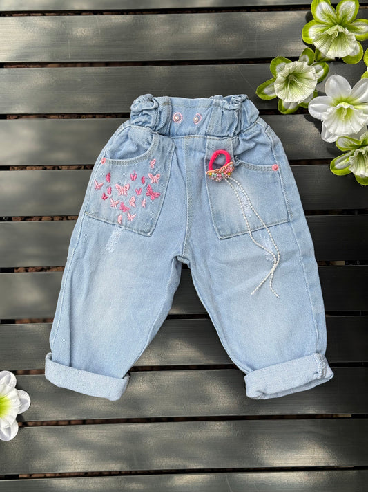 Jogger Bebé Mariposas Mezclilla claro - TI11 - CTI11