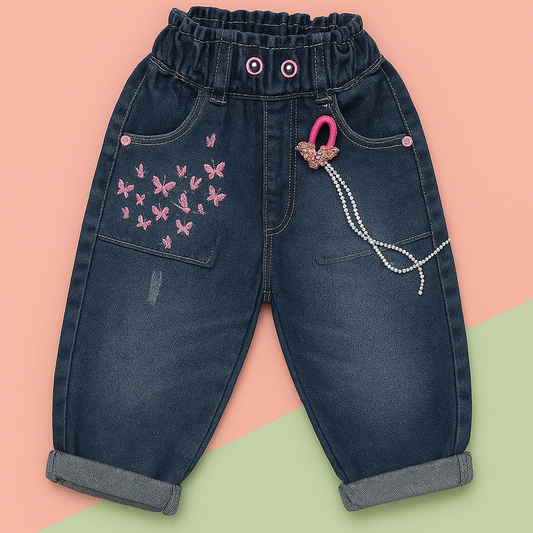 Jogger Bebé Mariposas Mezclilla Obscura - TI12 - CTI12