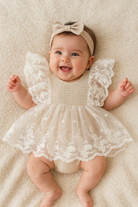 Vestido Tul caqui