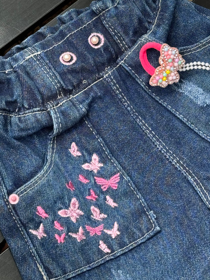 Jogger Bebé Mariposas Mezclilla Obscura - TI12 - CTI12