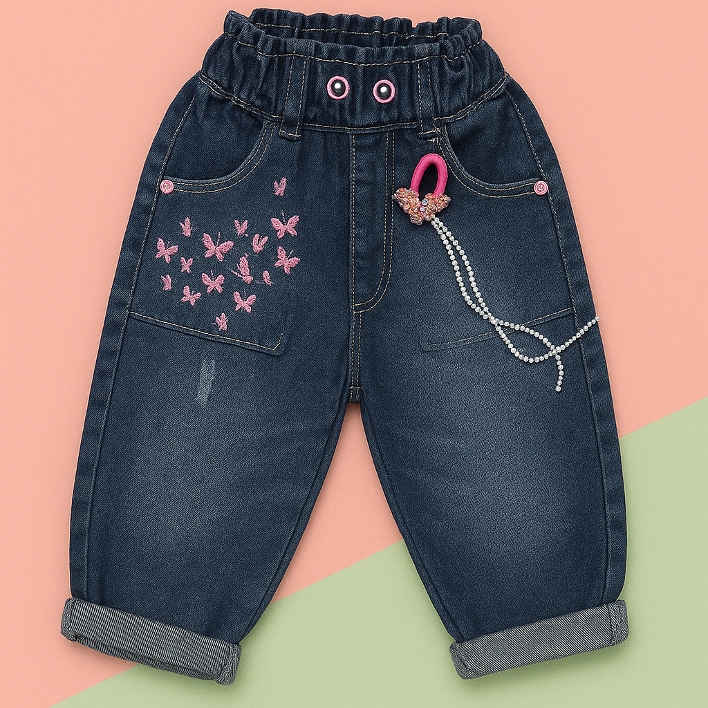 Jogger Bebé Mariposas Mezclilla Obscura - TI12 - CTI12